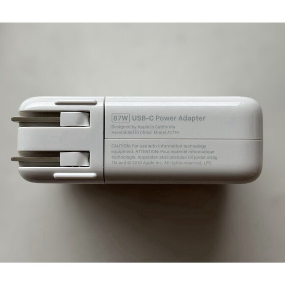 GENUINE Original APPLE 87W A1719 USB-C Power Adapter Charger - Picture 2 of 3